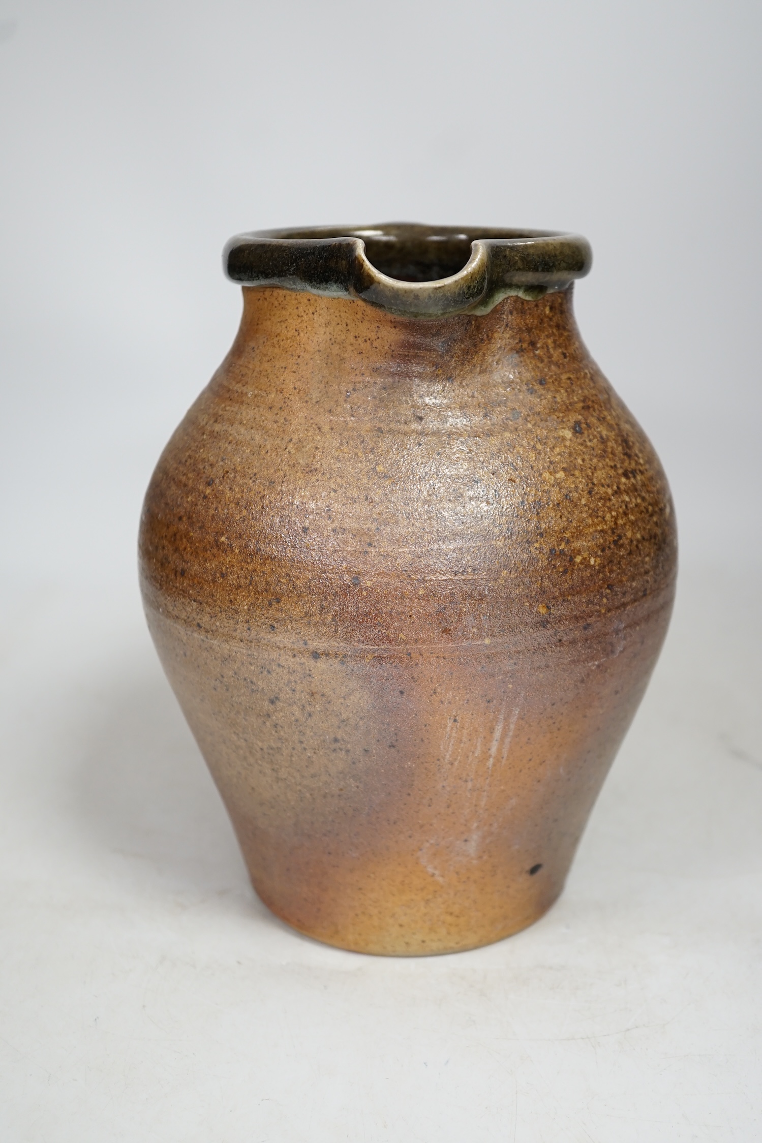 John Leach, a studio pottery jug, 23cm high. Condition - good